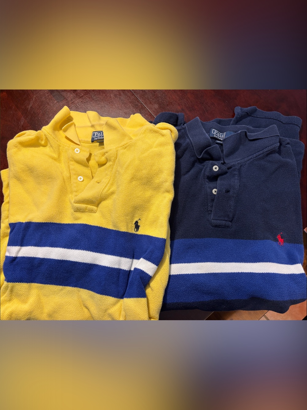 Polo by Ralph Lauren Yellow & Navy Striped Men’s Sweaters